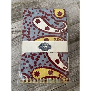 John Robshaw Textiles Napkins Set Of 4 Slate 100% 21x21" India Paisley Blue Red